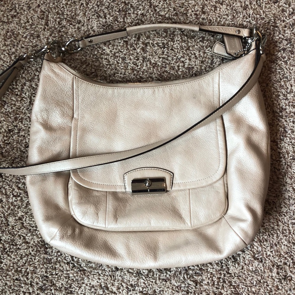 Cream color Coach Purse